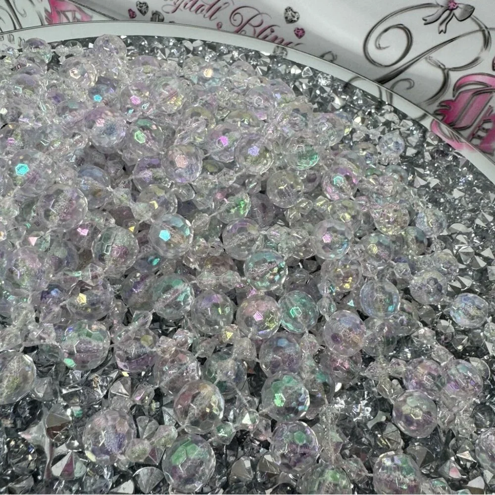 Crystal Beaded Garland 3 strings worth decor crystal shimmer holographic elegant